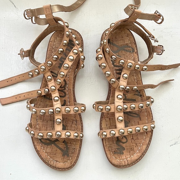 Sam Edelman Eavans Leather Embellished T-Strap Sandals - Picture 7 of 7